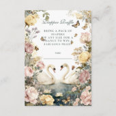 Elegantes Watercolor Swans Diapper Raffle Begleitkarte (Vorderseite)