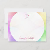 Elegantes Watercolor Template Script Monogram Mode Mitteilungskarte (Vorderseite)