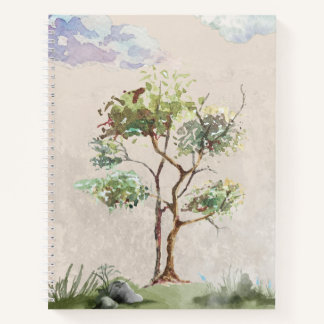 Elegantes Watercolor Tree Notebook Notizblock