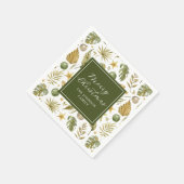 Elegantes Watercolor Tropisches Weihnachtsfest Par Serviette (Ecke)