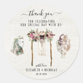 Elegantes Watercolor Viking | GASTGESCHENK HOCHZEI Runder Aufkleber