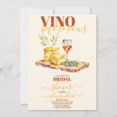 Elegantes Watercolor Vino vor dem Vows-Brautparty Einladung (Vorderseite)
