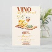 Elegantes Watercolor Vino vor dem Vows-Brautparty Einladung (Stehend Vorderseite)