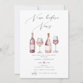 Elegantes Watercolor Vino vor dem Vows-Brautparty Einladung (Vorderseite)