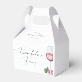 Elegantes Watercolor Vino vor dem Vows-Brautparty Geschenkschachtel