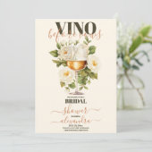Elegantes Watercolor Vino Vor Vows Brautparty Einladung (Stehend Vorderseite)