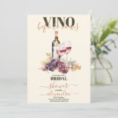 Elegantes Watercolor Vino Vor Vows Brautparty Einladung (Stehend Vorderseite)