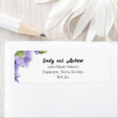 Elegantes Watercolor-Violets-Rücksendelabel (Insitu)