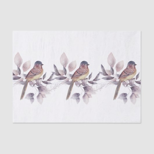 Elegantes Watercolor-Vogelmuster-Geschenk Seidenpapier (Vorderseite)
