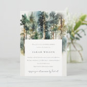 Elegantes Watercolor Wald Forest Brautparty Einladung (Stehend Vorderseite)