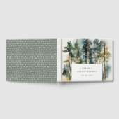 Elegantes Watercolor Wald Forest Brautparty Gästebuch (Voll)