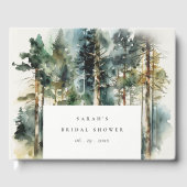 Elegantes Watercolor Wald Forest Brautparty Gästebuch (Vorderseite)