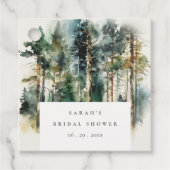 Elegantes Watercolor Wald Forest Brautparty Geschenkanhänger (Vorderseite)