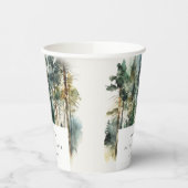 Elegantes Watercolor Wald Forest Brautparty Pappbecher (Links)