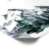 Elegantes Watercolor Wald Landschaft Post Poster (Ecke)