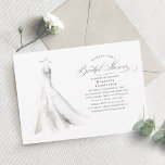 Elegantes Watercolor Wedding Dress Brautparty Einladung<br><div class="desc">Traumhaftes Aquarellkleid Brautdusche Einladungen</div>
