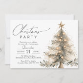 Elegantes Watercolor Weihnachten Weihnachten Party Einladung (Vorderseite)