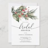 Elegantes Watercolor Weihnachts-Brautparty Einladu Einladung (Vorderseite)