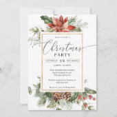 Elegantes Watercolor Weihnachts-Party Einladung (Vorderseite)