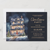 Elegantes Watercolor Weihnachts-Party Einladung (Vorderseite)