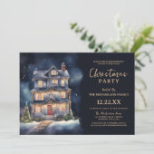 Elegantes Watercolor Weihnachts-Party Einladung (Stehend Vorderseite)