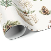 Elegantes Watercolor Weihnachts-Weihnachtsmuster Geschenkpapier (Rolleneckpunkt)