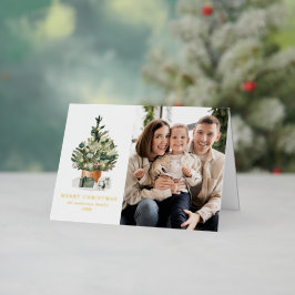 Elegantes Watercolor Weihnachtsbaum Foto