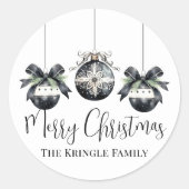 Elegantes Watercolor Weihnachtsgebäck - Party Runder Aufkleber (Vorderseite)