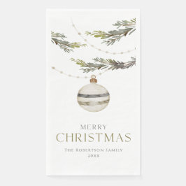 Elegantes Watercolor Weihnachtsgeschirr Serviette