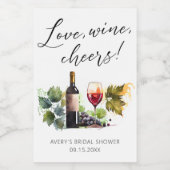 Elegantes Watercolor Weinkeller Brautparty Weinetikett (Einzelnes Label)
