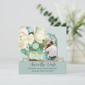 Elegantes Watercolor Weißes Magnolia Save the Date (Stehend Vorderseite)