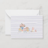 Elegantes Watercolor Whimsical Summer Doodles baby Mitteilungskarte (Rückseite)