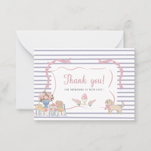 Elegantes Watercolor Whimsical Summer Doodles baby Mitteilungskarte (Vorderseite)