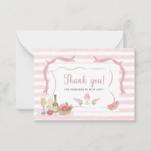 Elegantes Watercolor Whimsical Summer Doodles baby Mitteilungskarte