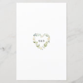 Elegantes Watercolor White Blume Gold Wedding Menu (Rückseite)