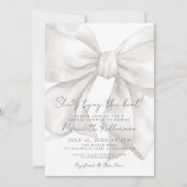 Elegantes Watercolor White Bow Brautparty Einladung (Vorderseite)