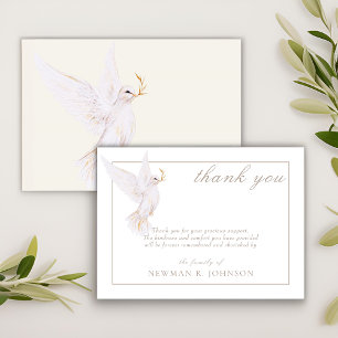 Elegantes Watercolor White Dove Memorial Vielen Da Mitteilungskarte