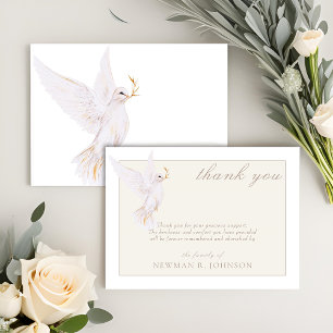 Elegantes Watercolor White Dove Memorial Vielen Da Mitteilungskarte