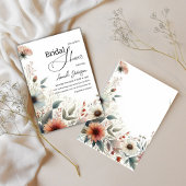 Elegantes Watercolor Wildblume Brautparty Einladung