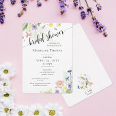 Elegantes Watercolor Wildblume Brautparty Einladung