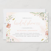 Elegantes Watercolor Wildblume Brautparty Einladung (Vorderseite)