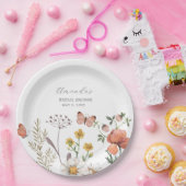 Elegantes Watercolor Wildblume Brautparty Pappteller (Party)