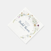 Elegantes Watercolor Wildblume Brautparty Serviette (Ecke)