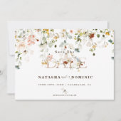 Elegantes Watercolor Wildblume Foto Save The Date (Vorderseite)