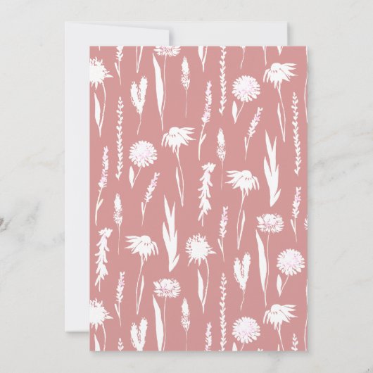 Elegantes Watercolor-Wildblumen-Brautparty Einladung (Rückseite)