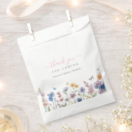 Elegantes Watercolor-Wildblumen-Brautparty Geschenktütchen