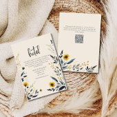 Elegantes Watercolor Wildblumen Wedding Hotel Beig Begleitkarte