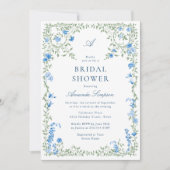 Elegantes Watercolor Wilde Blume Brautparty Einladung (Vorderseite)