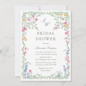 Elegantes Watercolor Wilde Blume Brautparty Einladung (Vorderseite)