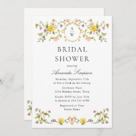 Elegantes Watercolor Wilde Blume Brautparty Einladung